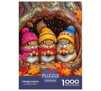 Cute Squirrel Jigsaw Puzzles for Adults 1000 Beautiful Decoration Puzzle Cute Little Animals Colourful,Fun,Challenging And Brainteasing Gifts for Men70x50cm/1000pcs