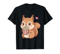 Cute Squirrel Kawaii Anime Style Eating Popcorn Lover T-Shirt