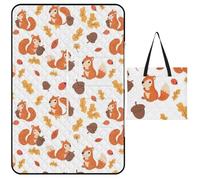 Cute Squirrel Large Picnic Mat Beach Blanket Waterproof Foldable Bag for Camping Outdoor