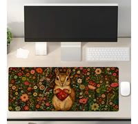 Cute Squirrel Mouse Pad Gifts 31.5" x 11.8", Non-Slip Rubber Base MousePads for Computers Laptop School Office Home Accessories Decor, Mouse Pad, Keyboard Desk Mat