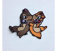 Cute Squirrel Pair Animated Cartoon Badge Iron or sew on Embroidered Patch