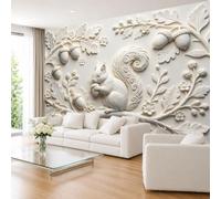 Cute Squirrel Photo Wallpaper 400×280cm (Wxh) Non-Woven Murals Wall Rustic Woodland Nature Wall Covering for Kids Bedroom, Lounge and Country Style Houses 400×280cm (Wxh) (157×110Inch)