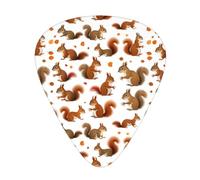Cute Squirrel Print 12 Pieces Guitar Picks For Guitars And Ukulele, Unique Guitar Present