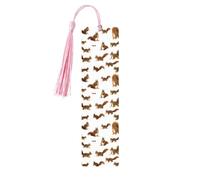 Cute Squirrel Print 5pcs Wooden Bookmark for Men Women, Bookmarks with Tassel, Bookmarks Gifts for Book Lovers