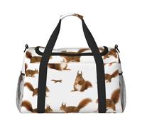 Cute Squirrel Print Ample Space Travel Duffle Bags Large Capacity Hand Travel Bag for Airplane Weekend