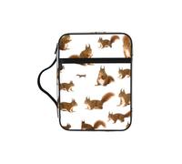 Cute Squirrel Print Bible Cover Case/Book Cover, Bible Case for Women Girls,with Handle Fits for Standard Size Bible