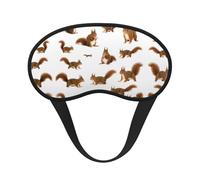 Cute Squirrel Print Blackout Sleep Mask - Side Sleeper Eye Cover, Soft Comfort, Perfect for Travel, Meditation