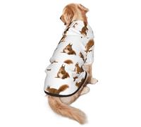 Cute Squirrel Print Dog Hoodie For Medium To Large Dogs, Warm, Soft, Breathable Sweatshirt, Easy To Wear Jumper For Winter And Fall, Pet Coat Pullover