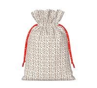 Cute Squirrel Print Festive Christmas Bag Drawstring Bags Holiday Xmas Seasonal Decor Gift Presents