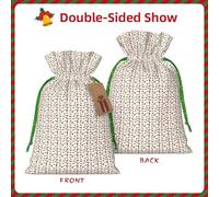 Cute Squirrel Print Festive Christmas Bag Drawstring Bags Holiday Xmas Seasonal Decor Gift Presents