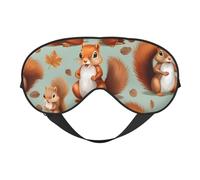 Cute Squirrel Print Functionality Outdoor Travel Eye Mask Breathable Camping Meditation Yoga Friendly