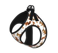 Cute Squirrel Print Reflective Pet Leash Vest For Small Dogs & Cats, Adjustable Outdoor Walking Hiking Vest