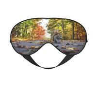 Cute Squirrel Print Sleep Mask Silk Eye Cover Soft Satin Blindfold Elastic Strap Night Eyeshade Travel Nap for Women Men