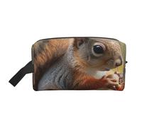Cute Squirrel Printed Makeup Bag Travel Portable Cosmetic Bag Large Capacity Makeup Case Toiletry Handbag Organiser for Women