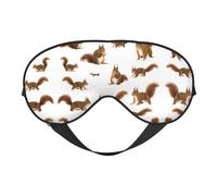 Cute Squirrel Printing Double-Sided Eye Mask,Blackout for Sleeping, Comfort Sleep Eye Mask for All-Occasion