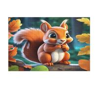 Cute Squirrel Puzzles 1000 Pieces For Teens And Adults - Wooden Jigsaw Puzzle Family Activity Educational Games （75×50cm）