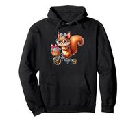 Cute Squirrel Riding Bike Delivering Presents Pullover Hoodie