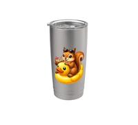 Cute Squirrel Rubber Duck Stainless Steel Insulated Tumbler