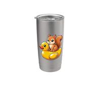 Cute Squirrel Rubber Duck Stainless Steel Insulated Tumbler