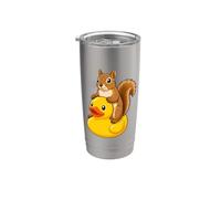 Cute Squirrel Rubber Duck Stainless Steel Insulated Tumbler