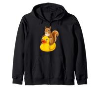 Cute Squirrel Rubber Duck Zip Hoodie