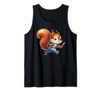 Cute Squirrel Running with Baseball Bat Graphic Tank Top