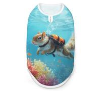Cute Squirrel Scuba Funny Dog Vest Cute Sleeveless Pet Shirt Pullover Cats T-Shirts Tank Tops S