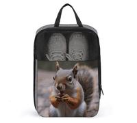 Cute Squirrel Shoe Bag Travel Shoe Organizer Water-Resistant Shoe Pouch with Zipper Sneaker Dust Bag, gray, One Size, Modern