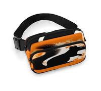 Cute Squirrel Silhouette Fanny Pack Belt Bag with Adjustable Strap Fashion Waist Bag for Outdoor Sports Hiking, white, 20x13cm, Full Printed Waist Bag