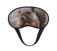 Cute Squirrel Sleep Mask for Side Sleeper, Blackout Eye Mask for Women Men, Zero Pressure Sleeping Masks Soft Breathable Eye Cover Comfortable Blindfold Eyeshade for Night Sleep