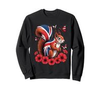 Cute Squirrel Union Jack UK Flag British Sweatshirt