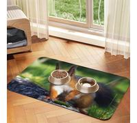 Cute Squirrel,Waterproof Pet Feeding Mat,PU Leather Placemats for Cat Dog Water Bowl,Food Mats,30x45cm