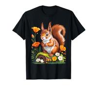 Cute Squirrel with Flowers I Kids T-Shirt
