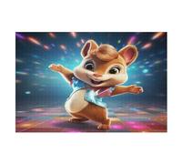 Cute Squirrel Wooden Jigsaw Puzzles, 1000 Piece Puzzle Board Game, Best Gift for Adults And Kids, Family Game, （75×50cm）