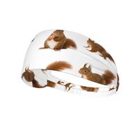 Cute Squirrel Workout Sweatbands Adjustable Hairband For Basketball,Fitness Athletics Football, Yoga