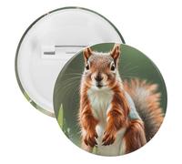 Cute Squirrels Lapel Pins Round Metal Brooch Badge Cute Tie Tack Pin for Hats, Clothing, Bags Unique Fashion Accessories Gift for Men & Women, white, 5PCS