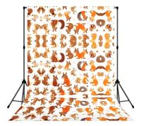 Cute Squirrels Print Photo Studio Background 5x7ft Soft Photo Backdrop Curtain For Studio Content Creator Equipment