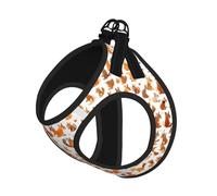 Cute Squirrels Print Reflective Pet Leash Vest For Small Dogs & Cats, Adjustable Outdoor Walking Hiking Vest