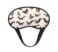 Cute Squirrels Print Sleep Eye Mask Light Blocking Soft and Comfortable Night Eye Blinder for Women Men for Sleeping Travel Night Shift