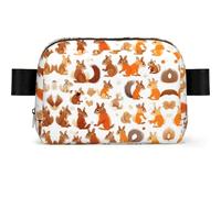 Cute Squirrels Print Square Bumbag Fanny Pack for Men Women Adjustable Belt Bag Waterproof Cross Body Bag Chest Bag