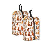 Cute Squirrels Print Waterproof Shoe Bag Travel Bag with Carry Strap Storage Bag Versatile Cosmetic Bag-2pcs