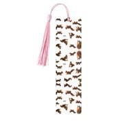 Cute Squirrels Print Wooden Bookmark Bookmarks with Tassels Book Marks for Reading Hardcover Books Notebooks
