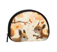Cute Squirrels Printed Coin Purse Pouch-Shell Pouch Wallet,Mini Storage Bag,Cosmetic Bagholder for Woman Girls