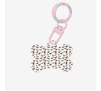 Cute Squirrels Printing 1 Pc Dog Bone Shape Id Tags Double Sided with Key Ring Craft for Pets
