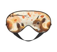 Cute Squirrels Printing Sleep Mask for Women Men Double-Sided Print Soft Silk Eye Masks Eye Sleep Shade Cover