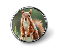Cute Squirrels Round Badge Brooch Lightweight Lapel Tie Pins Unique Gifts Metal Brooch Badge For Hat Shirt Clothing Bags Decoration