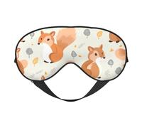 Cute Squirrels Sleep Mask for Women & Men - Double-Sided Eye Mask with Adjustable Strap, Soft Silky Feel, Light-Blocking & Breathable for Travel, Nap, Shift Work, Yoga