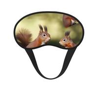 Cute Squirrels Sleep Mask for Women Men Eye Mask for Sleeping Light Blocking Sleeping Mask Blindfold for Flight Nap Soft Breathable Travel Eye Cover for Side Sleeper