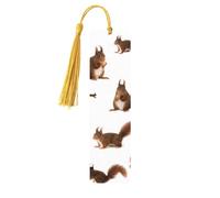 Cute Squirrels Wooden Bookmark Book Lovers Tassels Crafts Accessories Reading Book Club Party