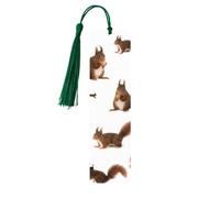 Cute Squirrels Wooden Bookmark Book Lovers Tassels Crafts Accessories Reading Book Club Party